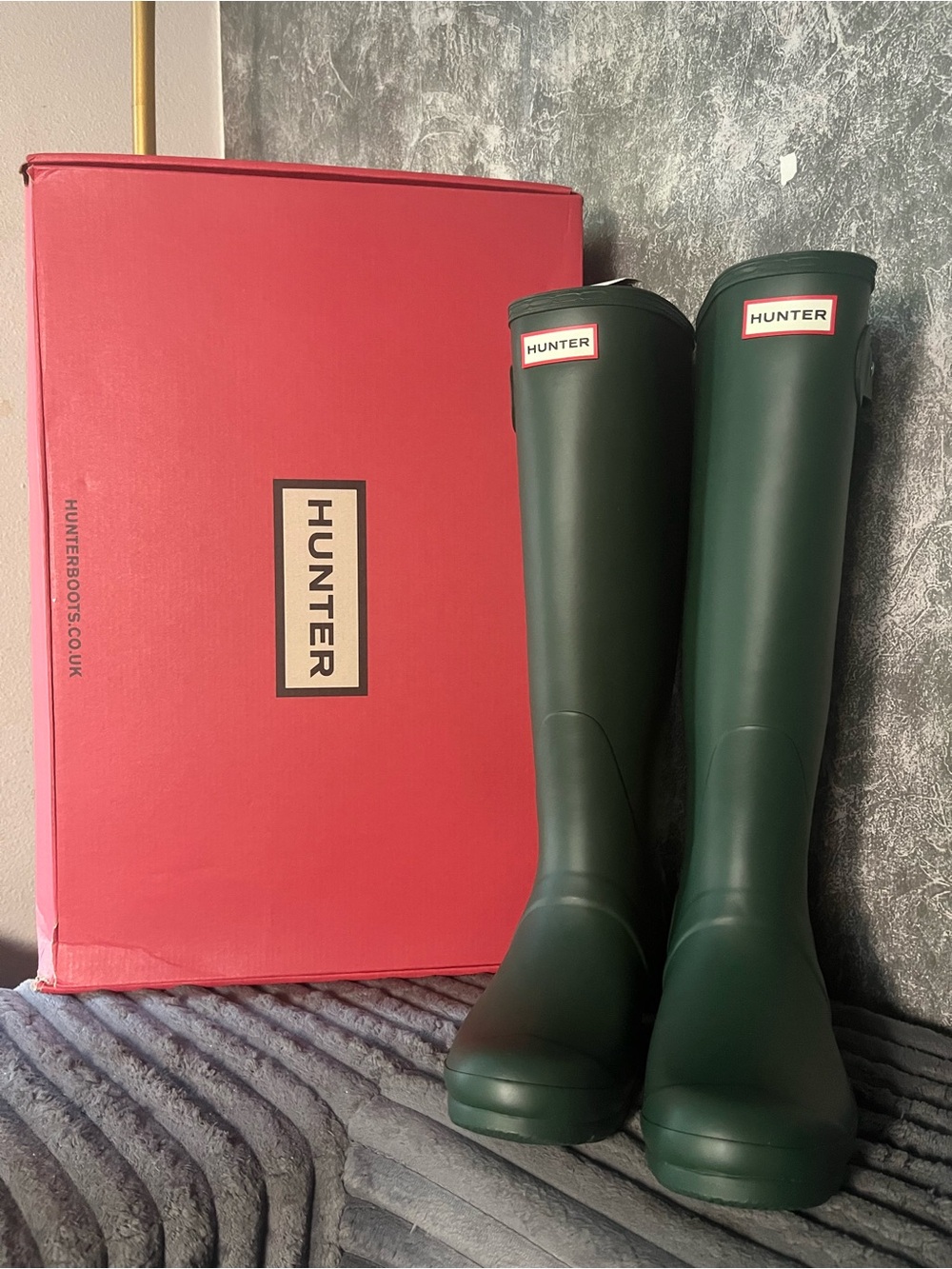 Hunter Original Tall Rain Boots Womens 8 Hunter Green Waterproof new in box